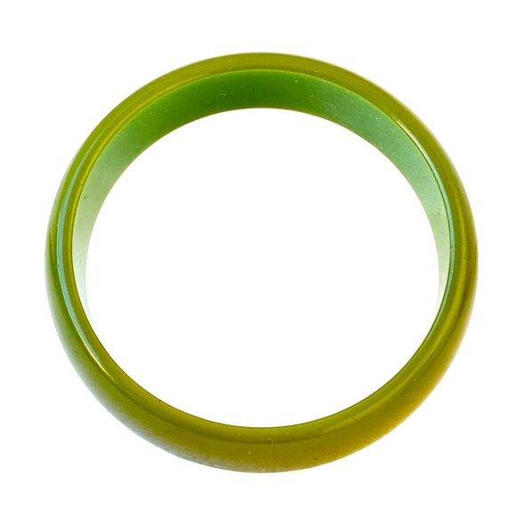 Vintage Bakelite Bangle Bracelet Green Smooth - Picture 8 of 11